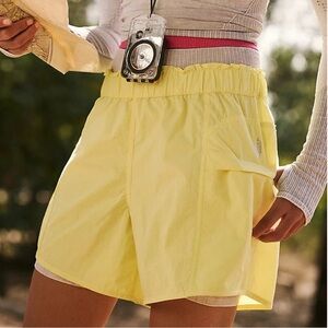 Free People Movement In The Wild Shorts Glow Yellow | XS | Active Running NWOT